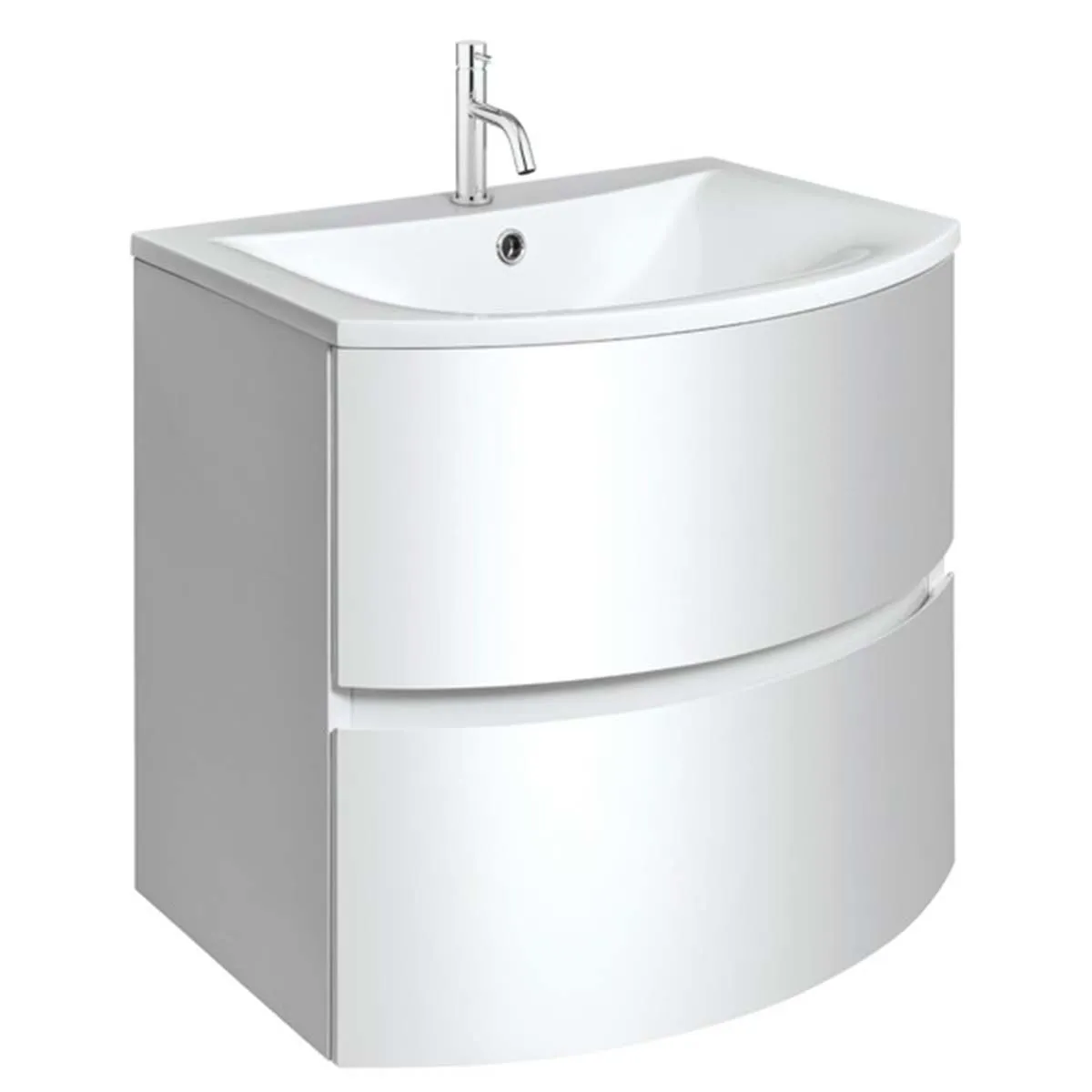 Crosswater Svelte 2-Drawer Wall Hung Vanity Unit With Cast Mineral Marble Basin
