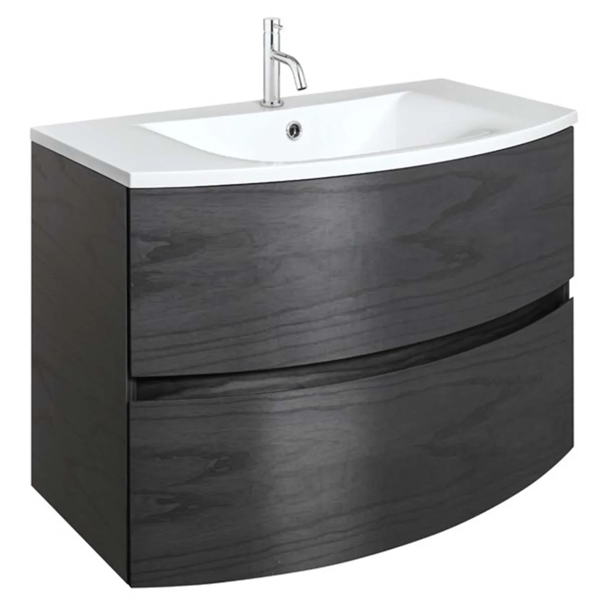 Crosswater Svelte 2-Drawer Wall Hung Vanity Unit With Cast Mineral Marble Basin
