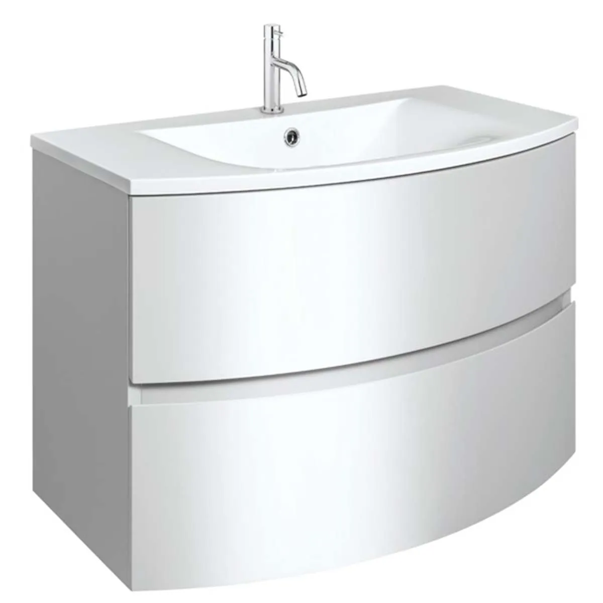 Crosswater Svelte 2-Drawer Wall Hung Vanity Unit With Cast Mineral Marble Basin