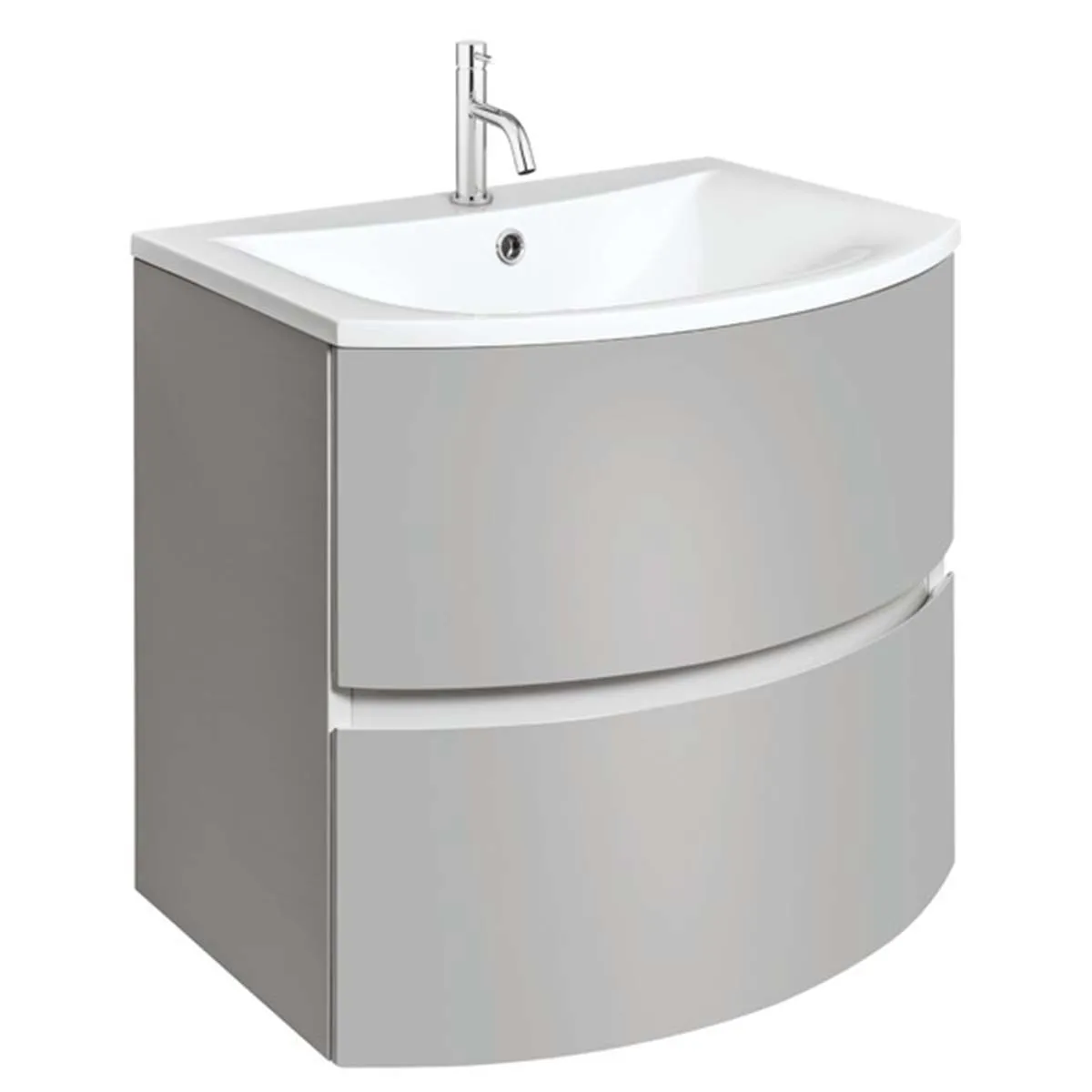 Crosswater Svelte 2-Drawer Wall Hung Vanity Unit With Cast Mineral Marble Basin