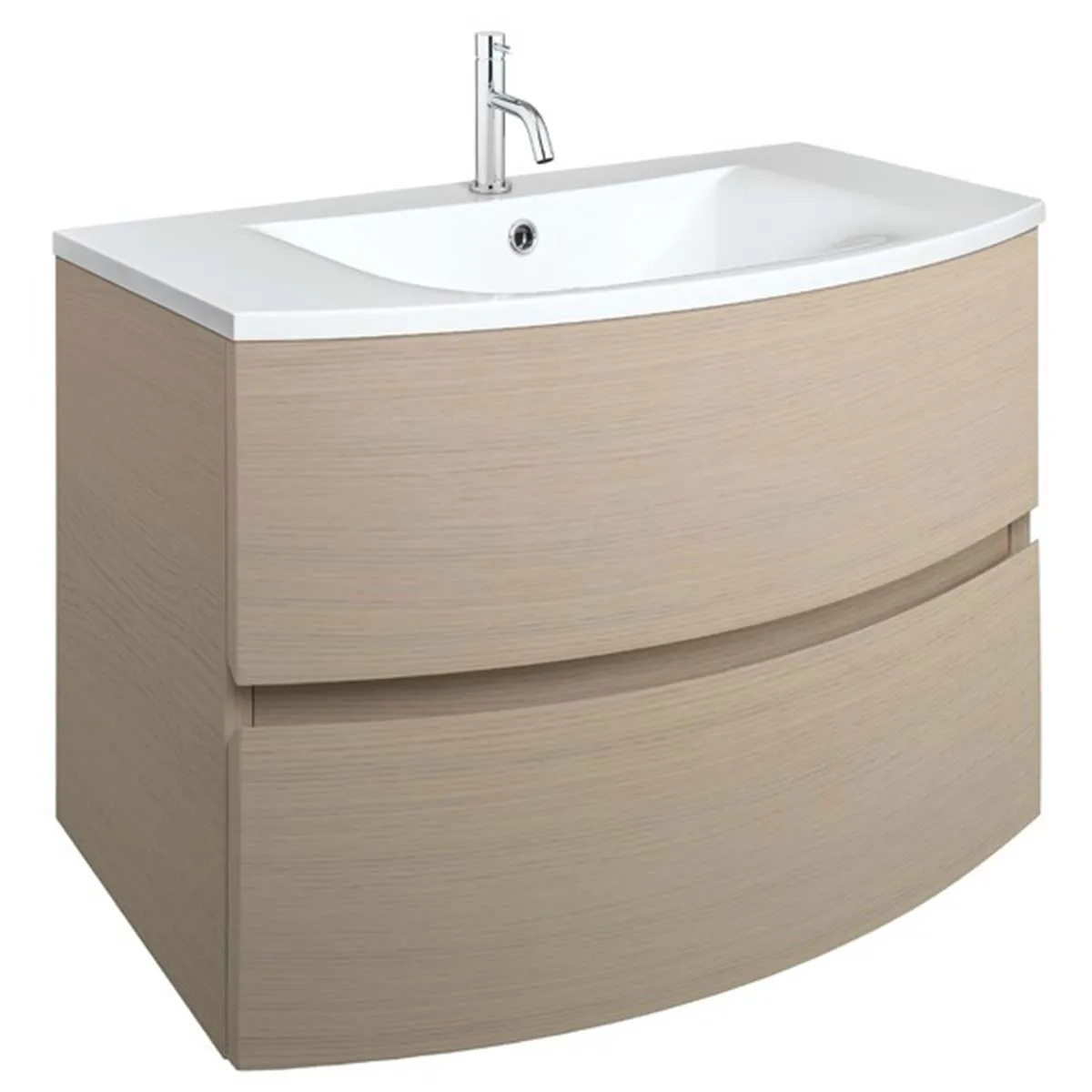Crosswater Svelte 2-Drawer Wall Hung Vanity Unit With Cast Mineral Marble Basin