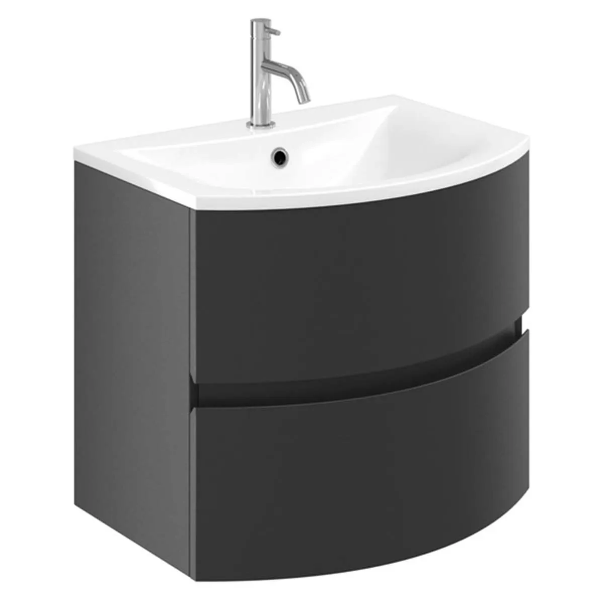 Crosswater Svelte 2-Drawer Wall Hung Vanity Unit With Cast Mineral Marble Basin