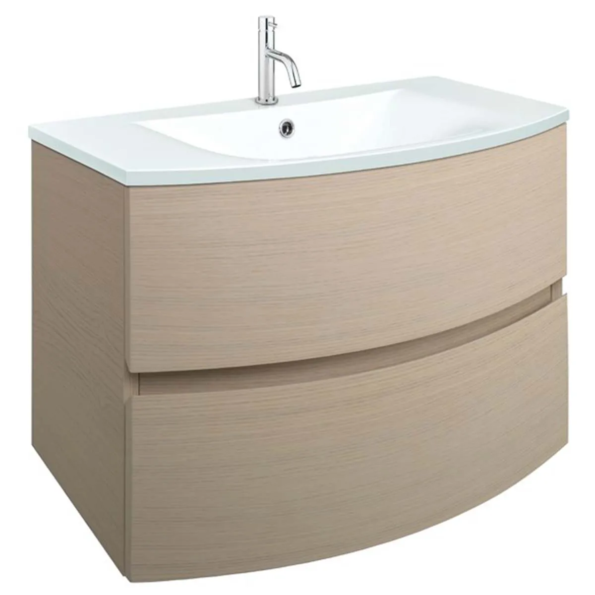 Crosswater Svelte 2-Drawer Wall Hung Vanity Unit With Ice White Glass Basin