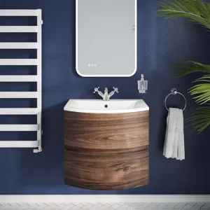 Crosswater Svelte 2-Drawer Wall Hung Vanity Unit With Ice White Glass Basin