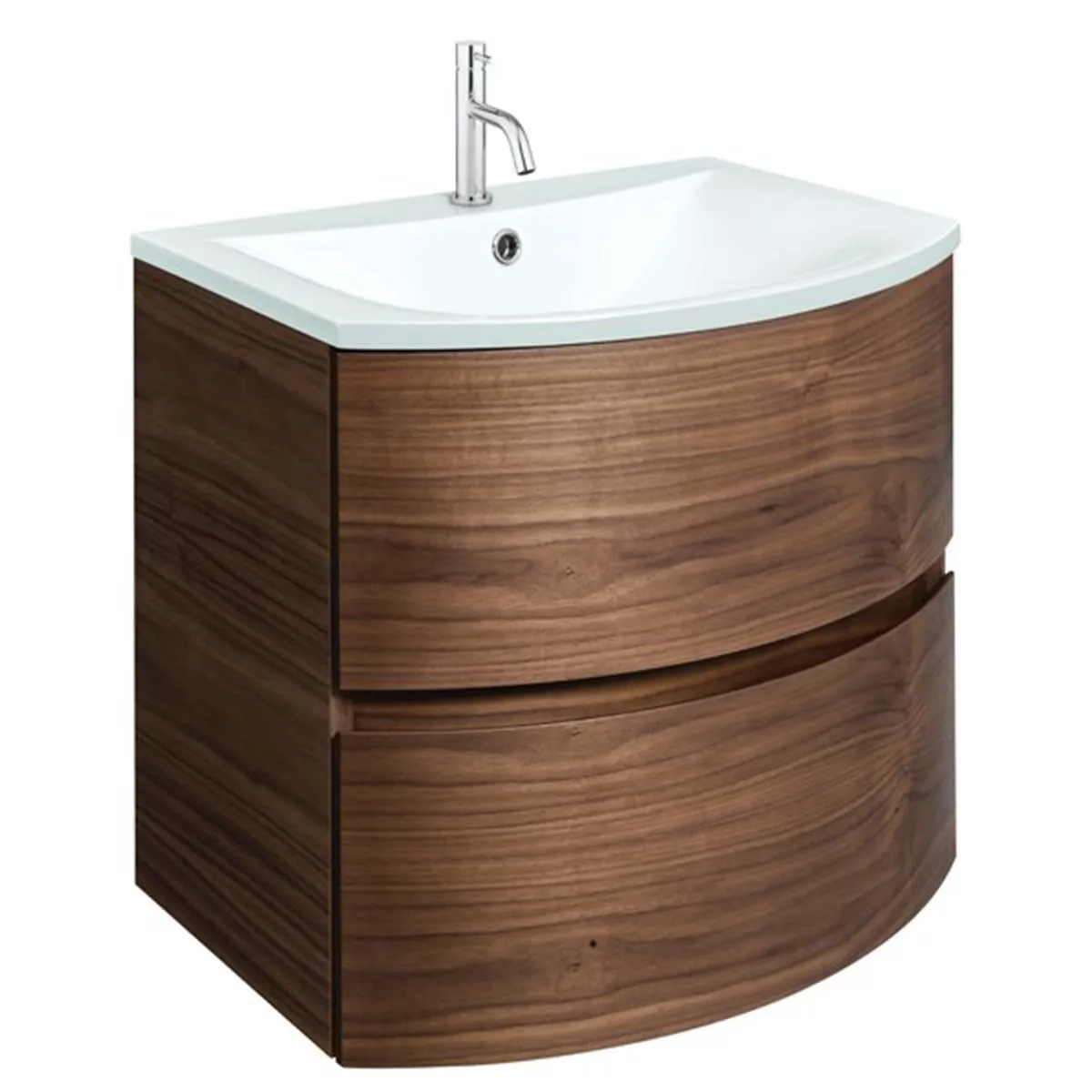 Crosswater Svelte 2-Drawer Wall Hung Vanity Unit With Ice White Glass Basin