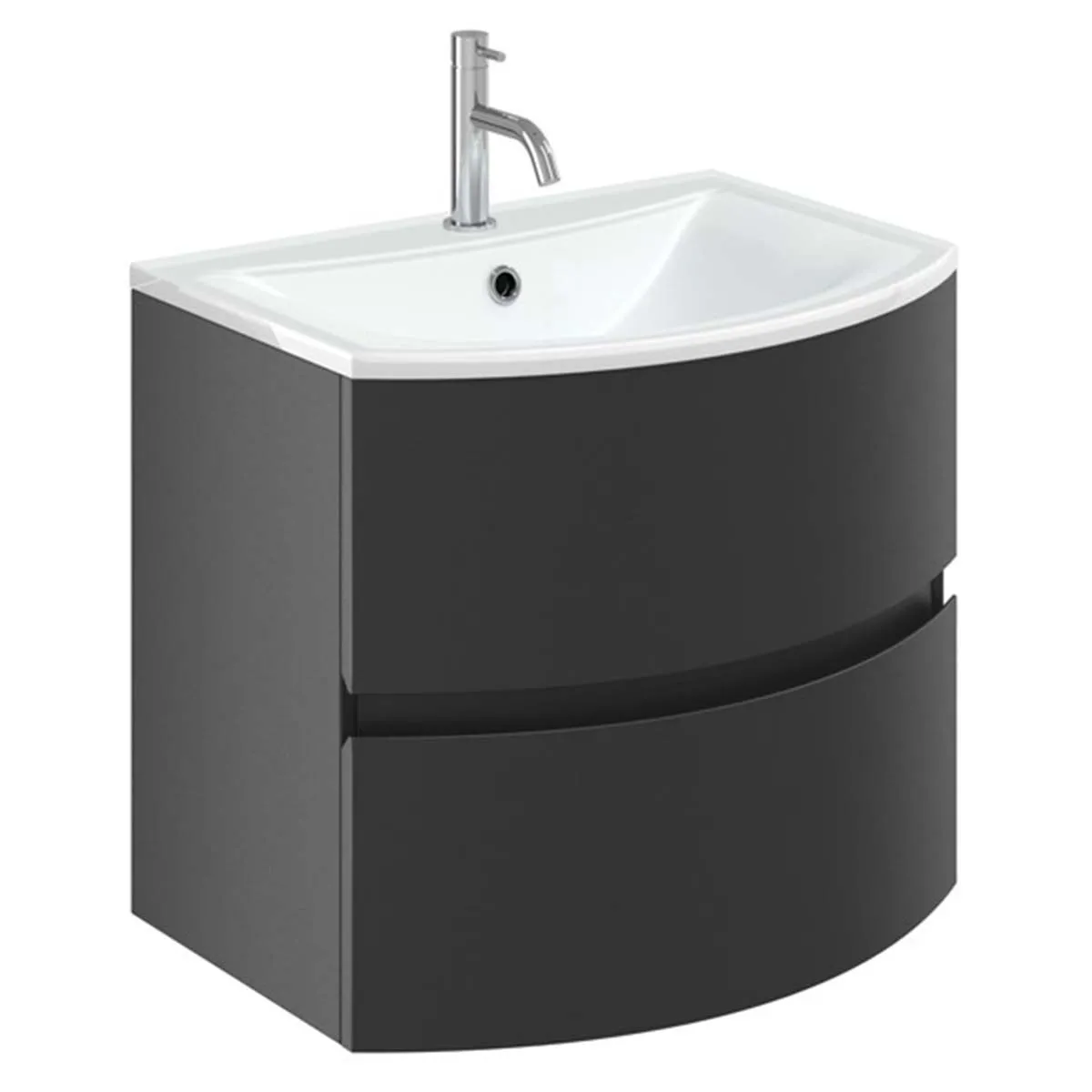 Crosswater Svelte 2-Drawer Wall Hung Vanity Unit With Ice White Glass Basin