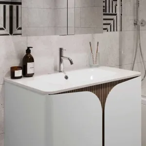Crosswater Tambour Floorstanding Vanity Unit With Basin - Matt White