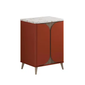 Crosswater Tambour Floorstanding Vanity Unit With Marble Effect Worktop - Soft Clay