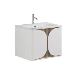 Crosswater Tambour Wall Mounted Vanity Unit With Basin - Matt White
