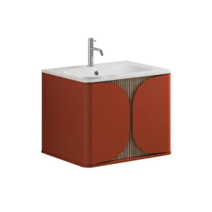 Crosswater Tambour Wall Mounted Vanity Unit With Basin - Soft Clay