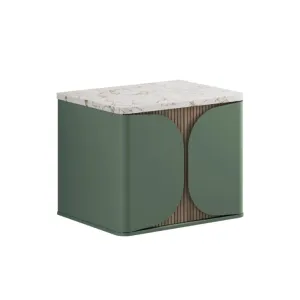 Crosswater Tambour Wall Mounted Vanity Unit With Marble Effect Worktop - Sage Green