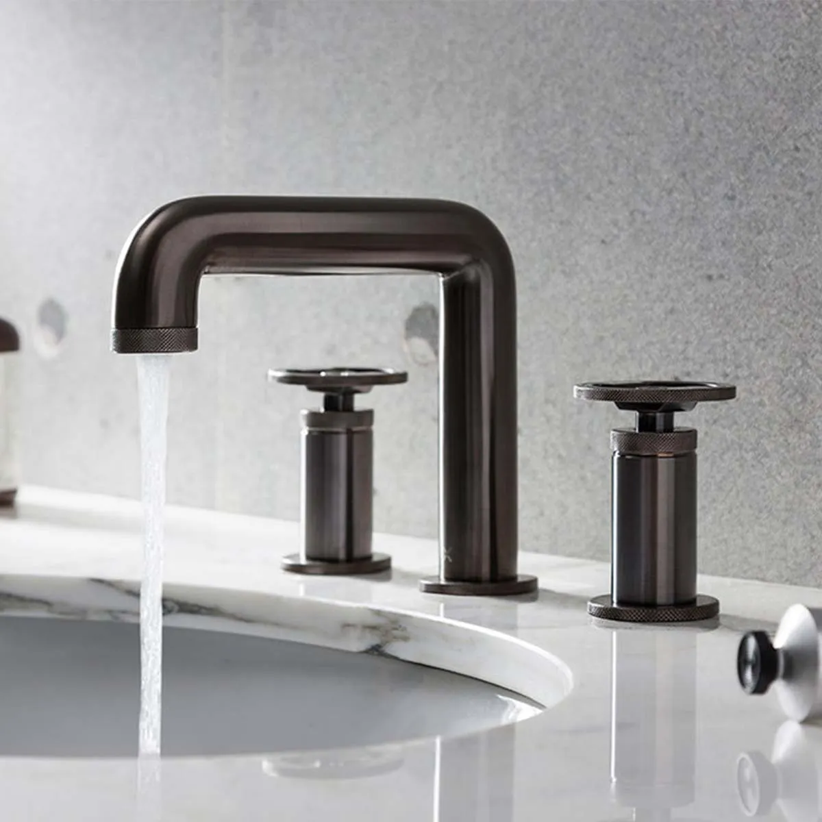 Crosswater Union 3 Hole Deck Mounted Basin Mixer Tap with Wheel Handles