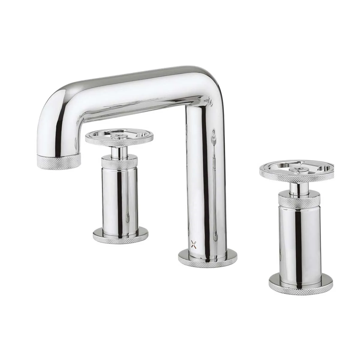 Crosswater Union 3 Hole Deck Mounted Basin Mixer Tap with Wheel Handles