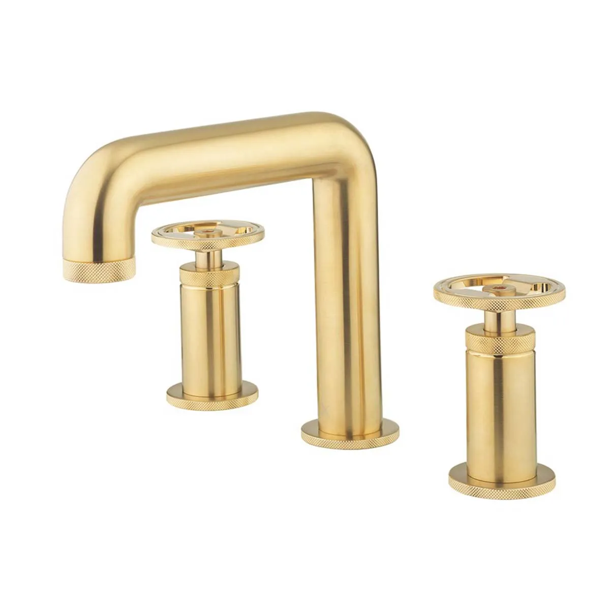 Crosswater Union 3 Hole Deck Mounted Basin Mixer Tap with Wheel Handles