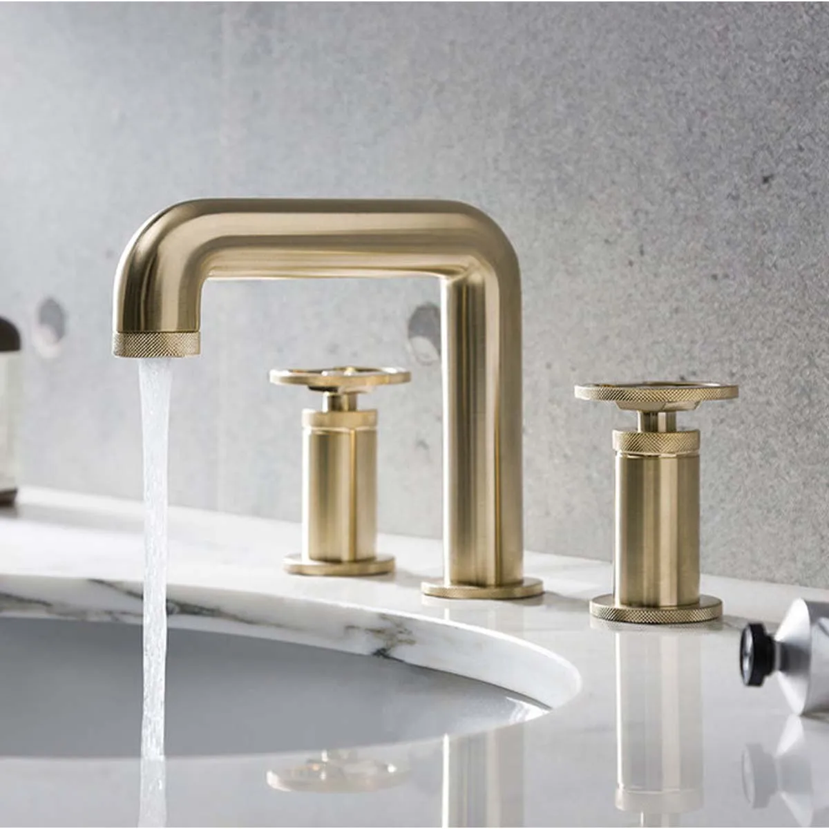 Crosswater Union 3 Hole Deck Mounted Basin Mixer Tap with Wheel Handles