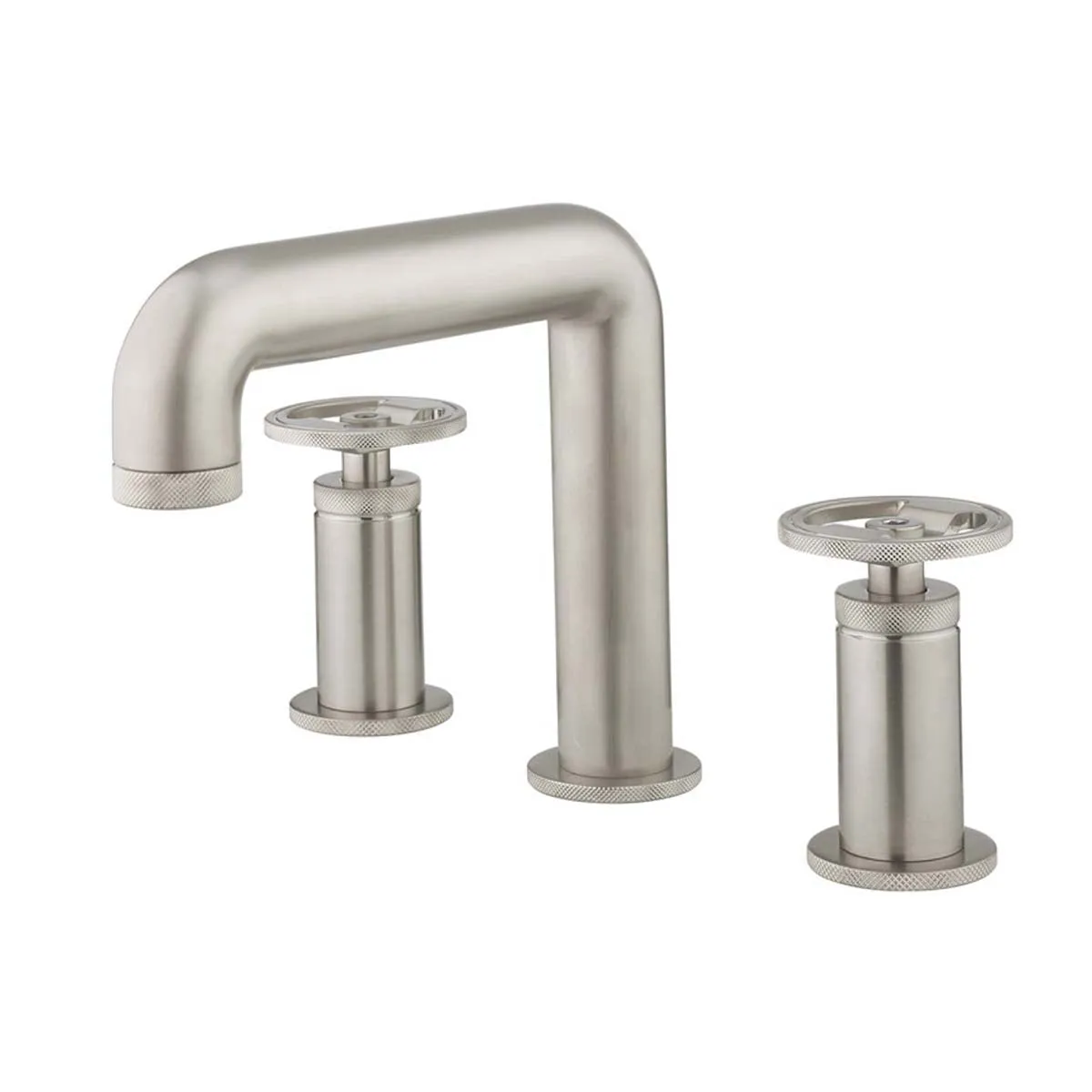 Crosswater Union 3 Hole Deck Mounted Basin Mixer Tap with Wheel Handles