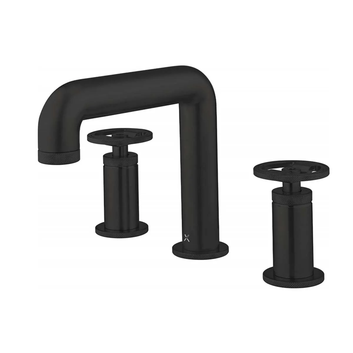 Crosswater Union 3 Hole Deck Mounted Basin Mixer Tap with Wheel Handles