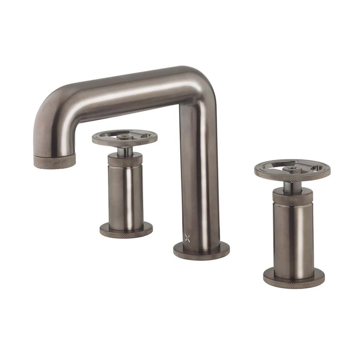 Crosswater Union 3 Hole Deck Mounted Basin Mixer Tap with Wheel Handles