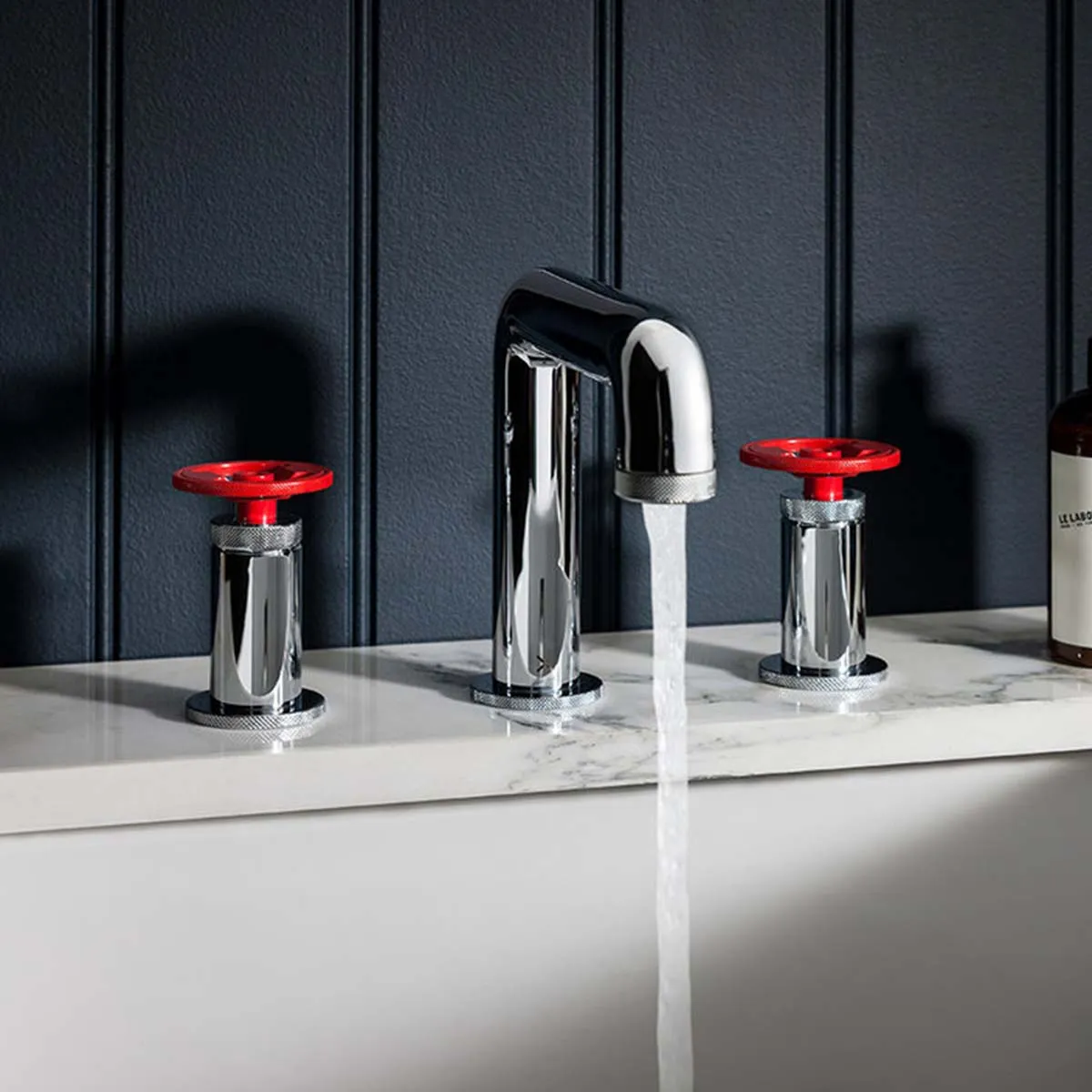 Crosswater Union 3 Hole Deck Mounted Basin Mixer Tap with Wheel Handles
