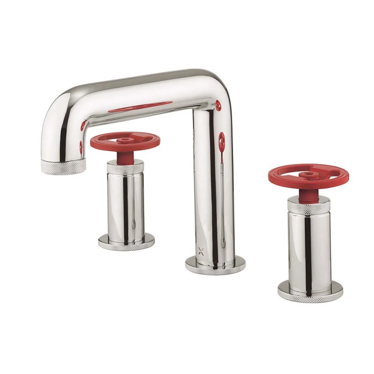 Crosswater Union 3 Hole Deck Mounted Basin Mixer Tap with Wheel Handles