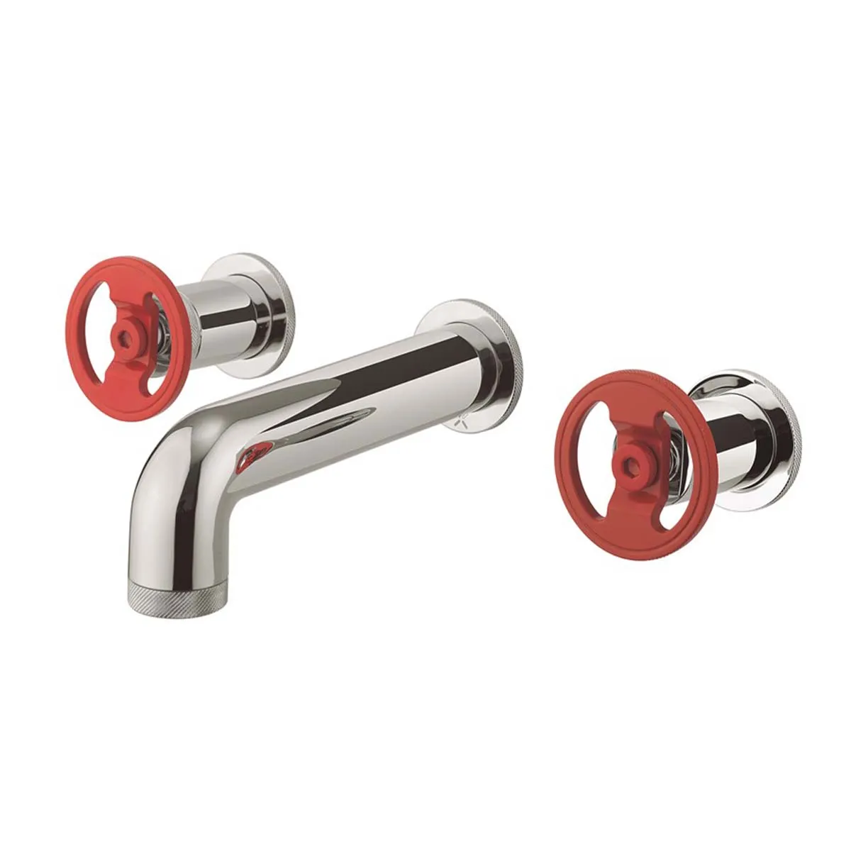 Crosswater Union 3 Hole Wall Mounted Basin Mixer Tap with Wheel Handles