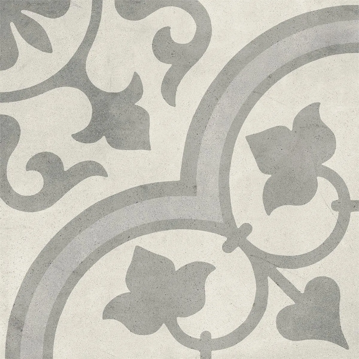 Cuban Silver Ornate Porcelain Tile 22x22cm Matt