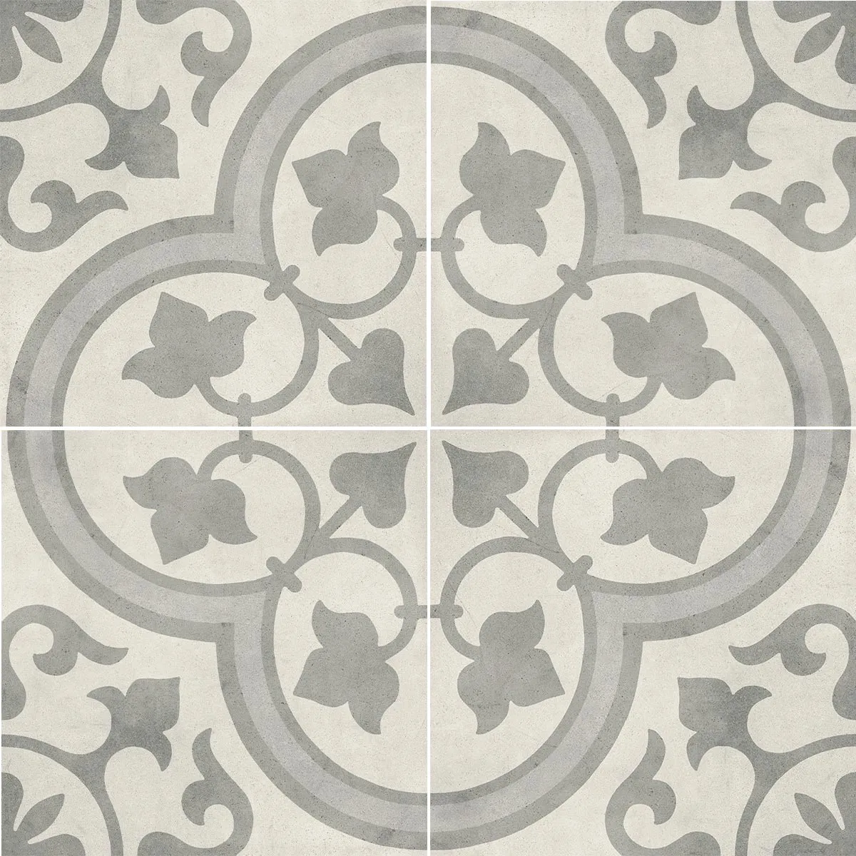 Cuban Silver Ornate Porcelain Tile 22x22cm Matt