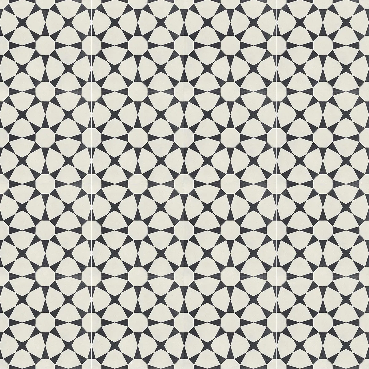 Cuban White Star Porcelain Tile 22x22cm Matt