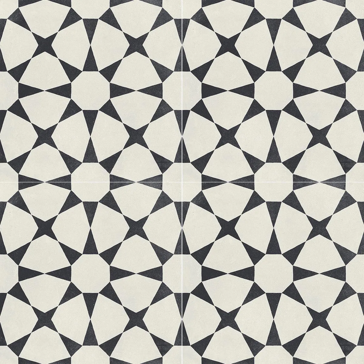 Cuban White Star Porcelain Tile 22x22cm Matt