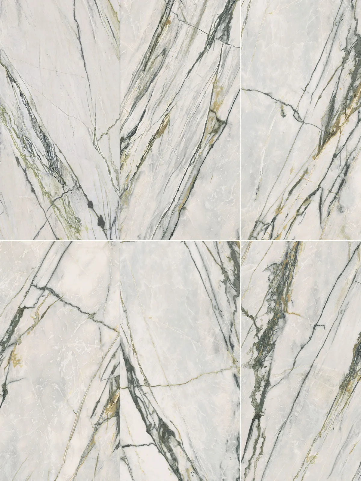 Deluxe Calacatta Green 3D Marble Effect Porcelain Tile 60x120cm Matt