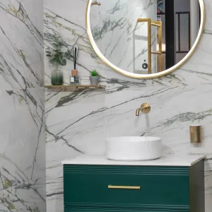 Deluxe Calacatta Green 3D Marble Effect Porcelain Tile 60x120cm Matt