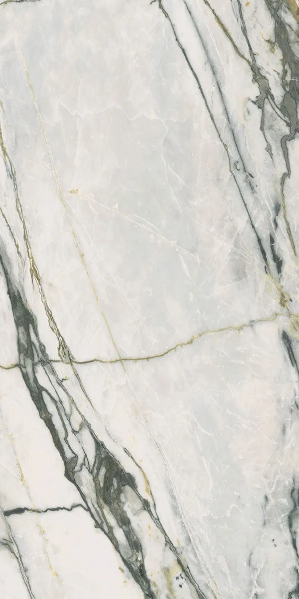 Deluxe Calacatta Green 3D Marble Effect Porcelain Tile 60x120cm Matt