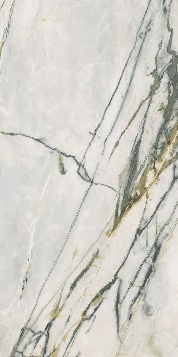 Deluxe Calacatta Green 3D Marble Effect Porcelain Tile 60x120cm Matt