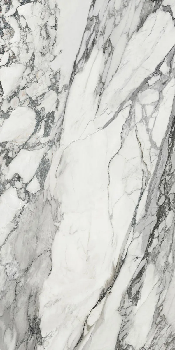 Deluxe Calacatta Macchia Vecchia Marble Effect Porcelain Tile 60x120cm Gloss