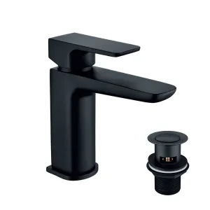 Deluxe Camden Basin Mixer With Click-Clack Waste - Matt Black