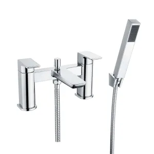 Deluxe Camden Deck Mounted Bath Shower Mixer with Handset - Chrome