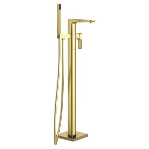 Deluxe Camden Floorstanding Bath Shower Mixer With Handset - Brushed Brass