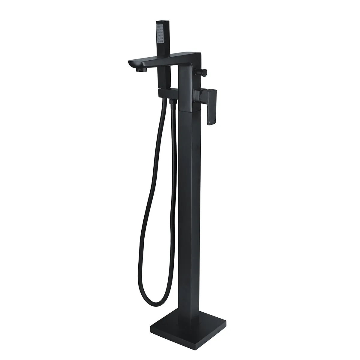 Deluxe Camden Floorstanding Bath Shower Mixer With Handset - Matt Black