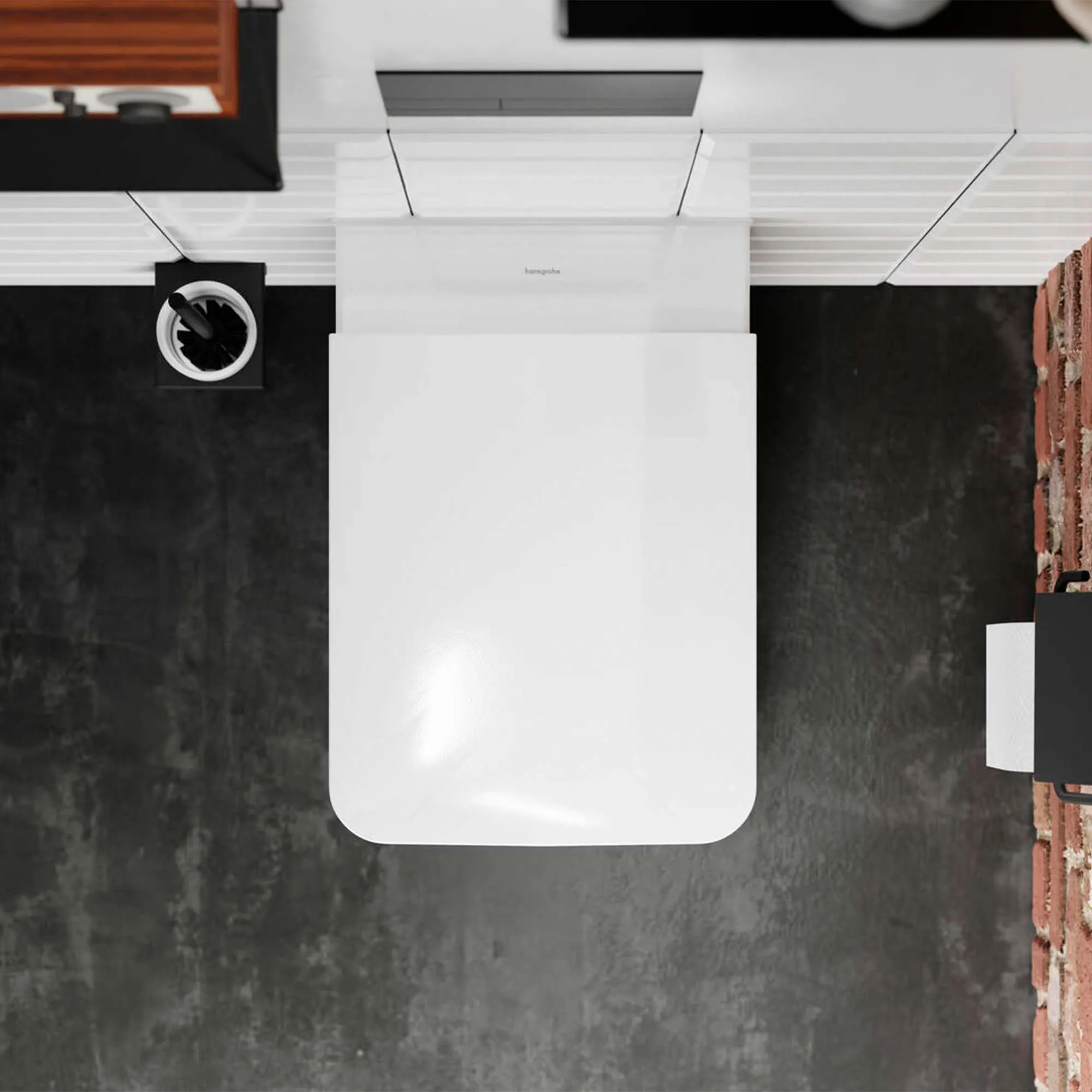 Deluxe Elupura Qube Rimless Wall Mounted WC Pan With Soft Close Toilet Seat - White