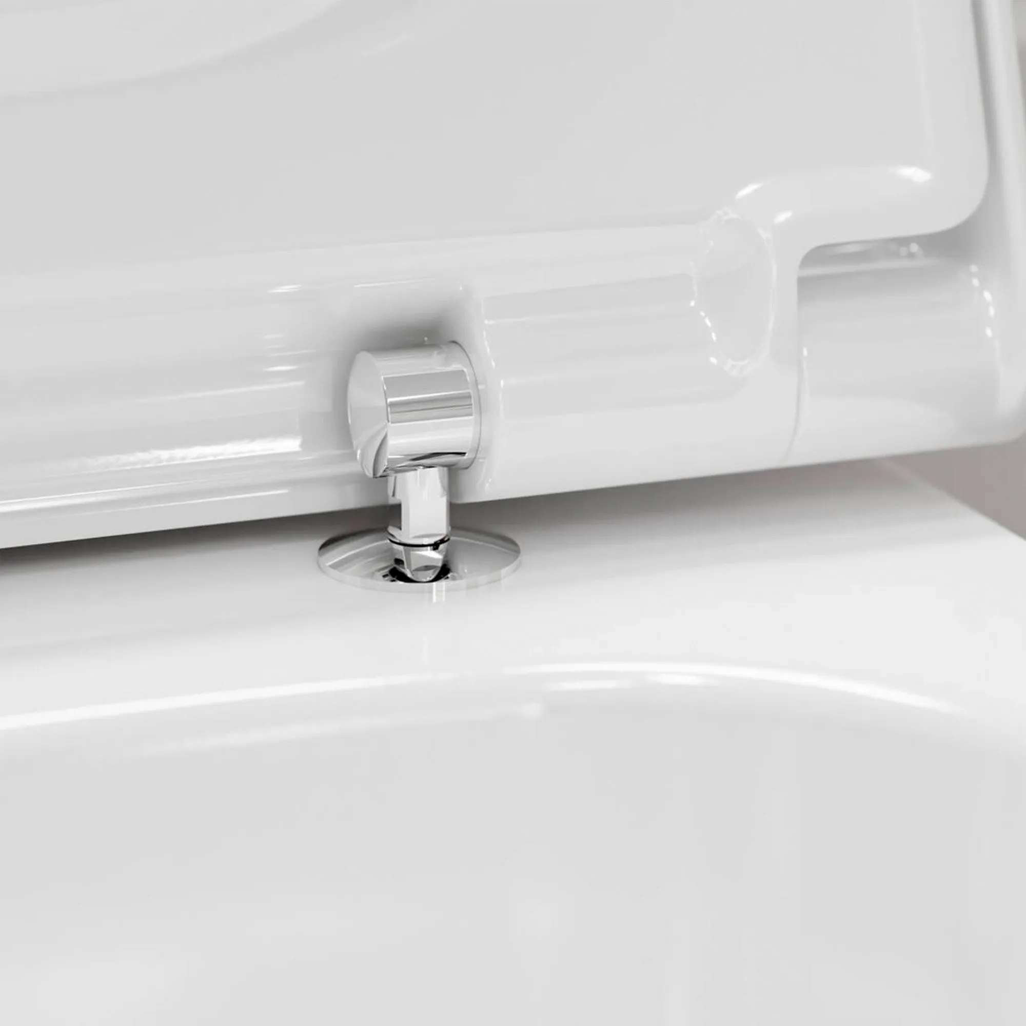 Deluxe Elupura Qube Rimless Wall Mounted WC Pan With Soft Close Toilet Seat - White
