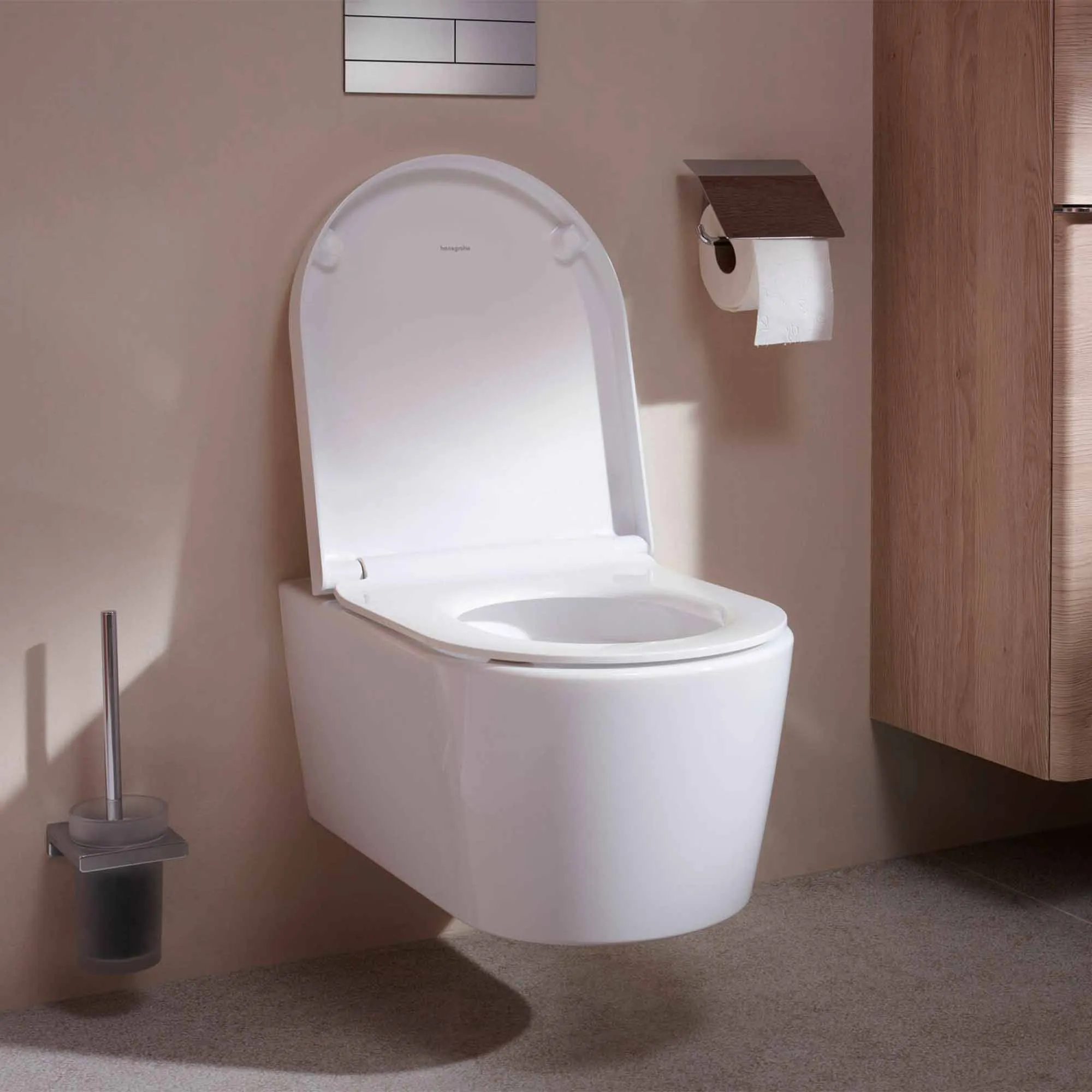 Deluxe Elupura Rimless Wall Mounted WC Pan With Soft Close Toilet Seat - Gloss White