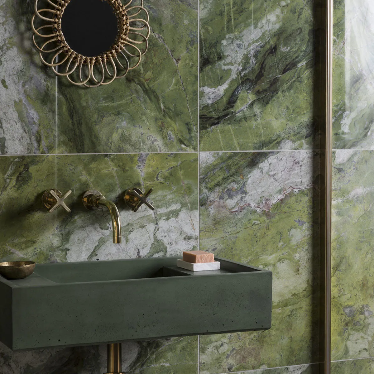 Deluxe Emerald Marble Effect Porcelain Tile 60x120cm Polished
