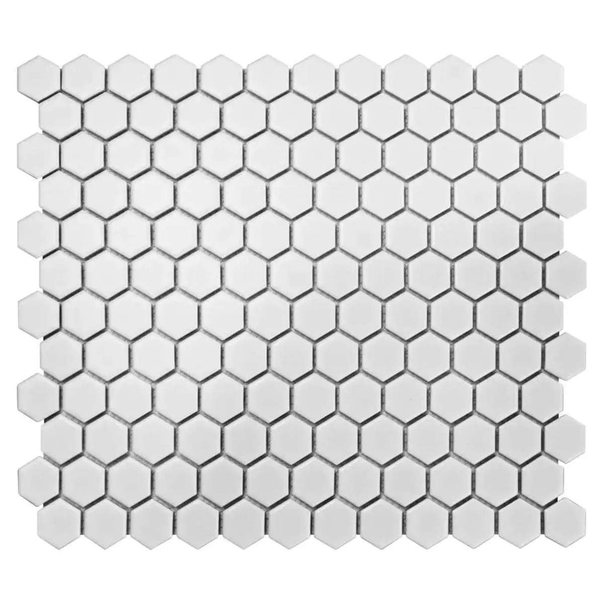 Deluxe Flower White Hexagon Porcelain Mosaic Tile 25x29cm Matt