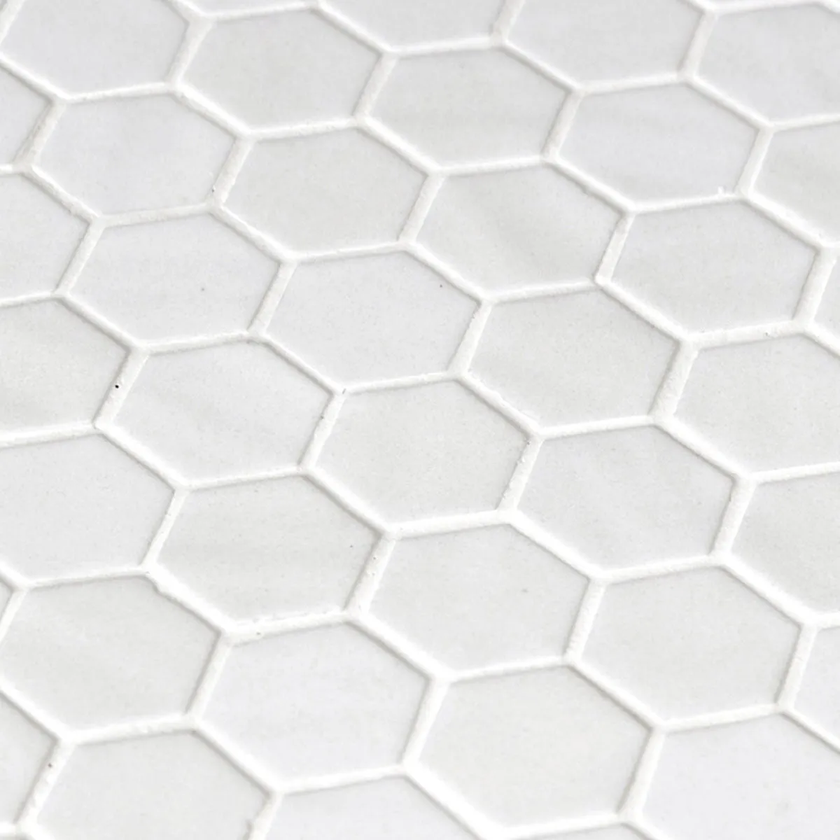 Deluxe Flower White Hexagon Porcelain Mosaic Tile 25x29cm Matt