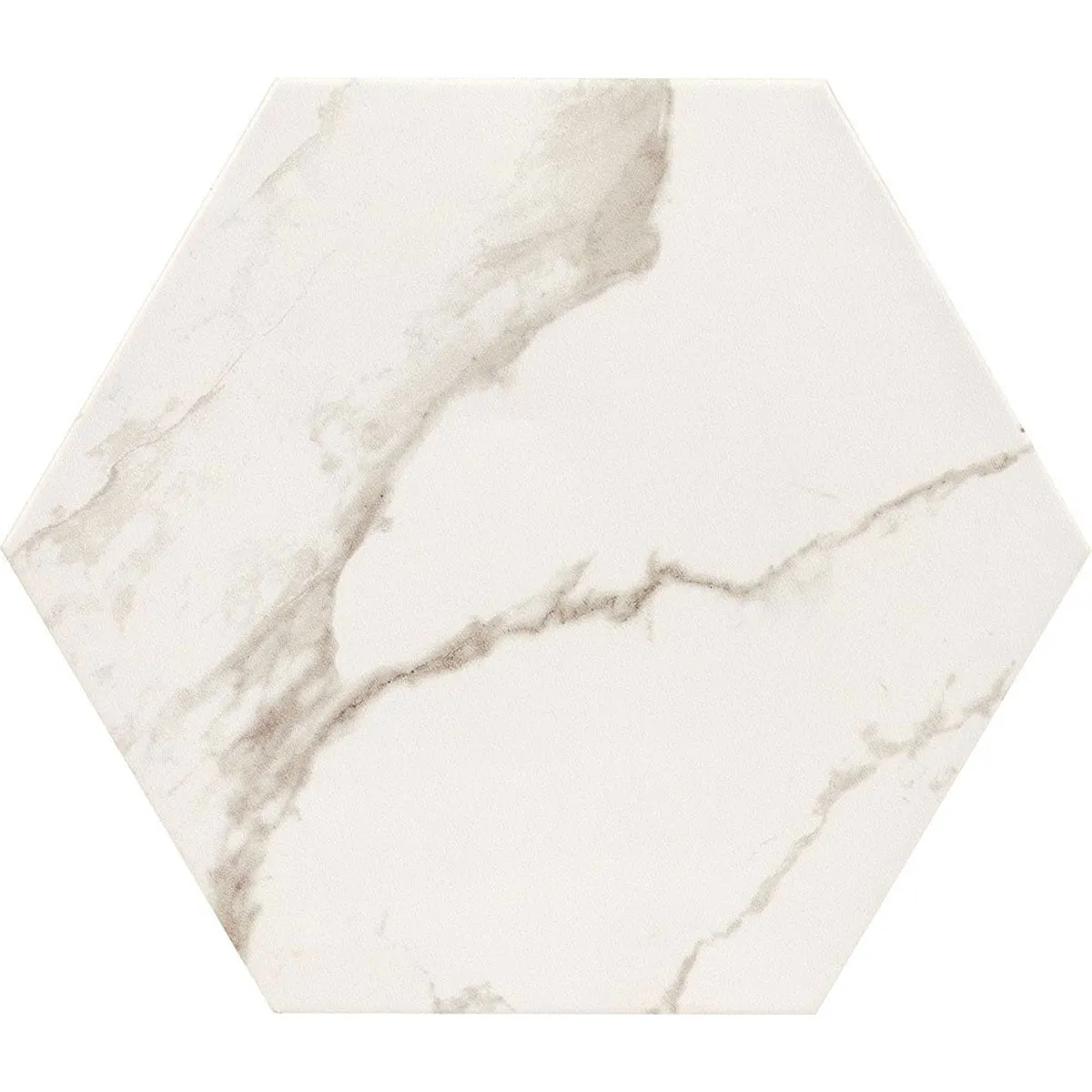 Deluxe Hex Blanc Hexagonal Marble Effect Porcelain Tile 23x27cm Matt