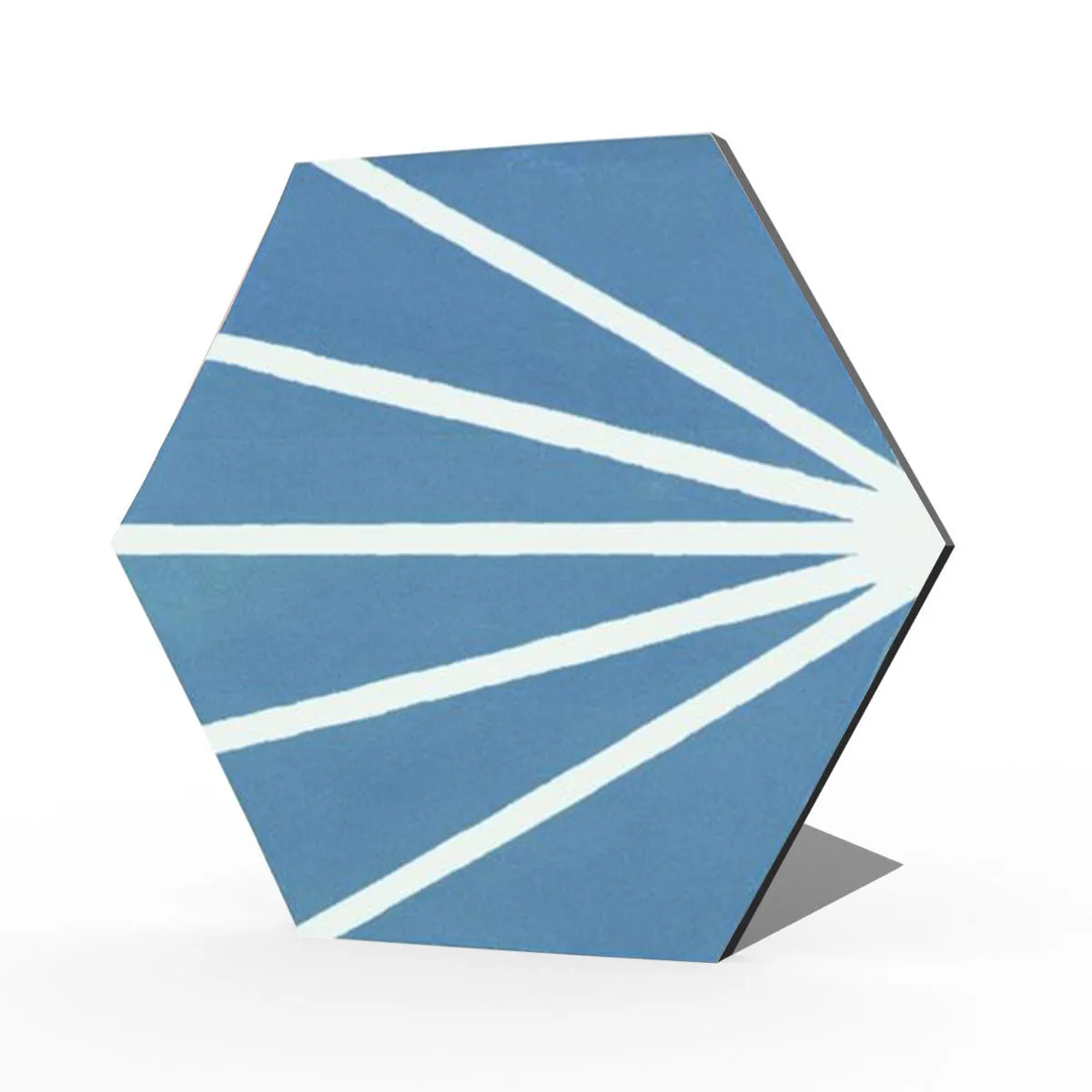 Deluxe Lilypad Azul Hex Porcelain Tile 23x20cm Matt