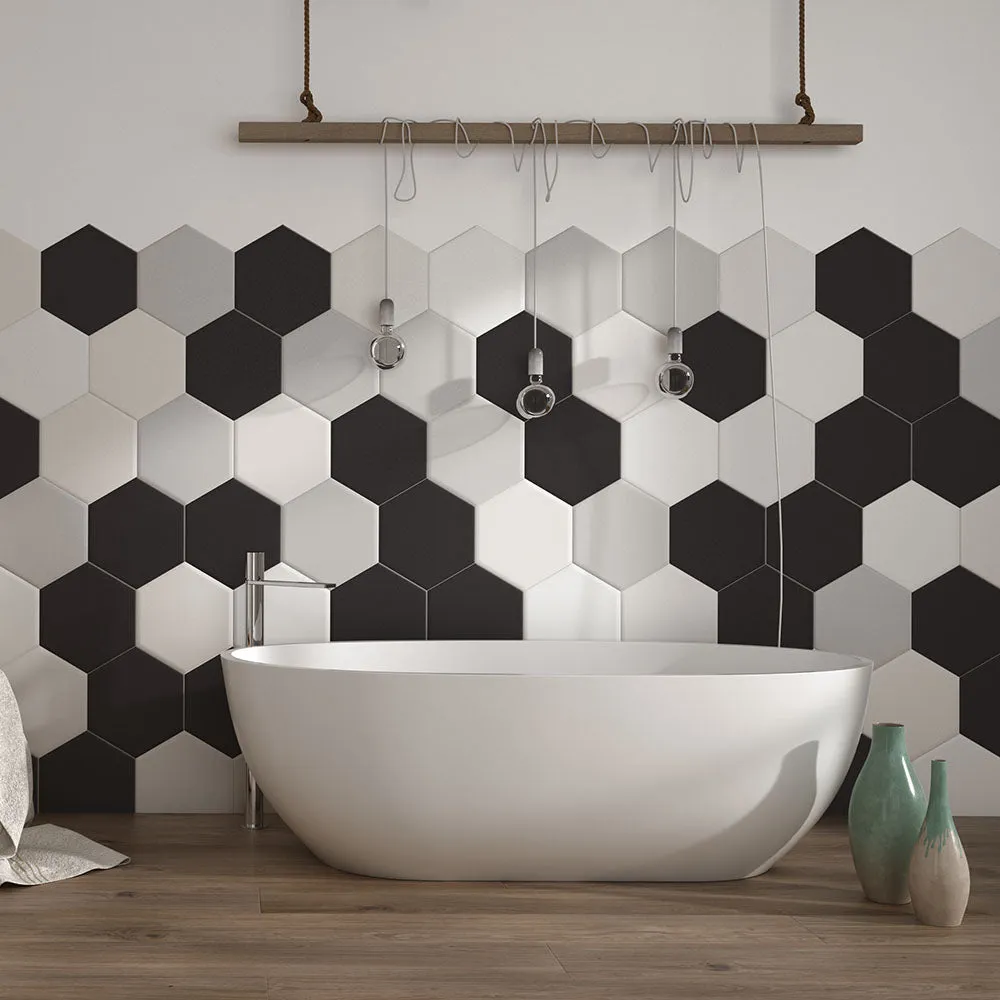 Deluxe Lilypad Base Blanco Hex Porcelain Tile 23x20cm Matt