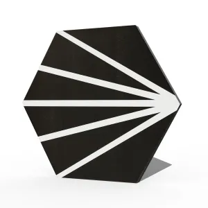 Deluxe Lilypad Negro Hex Porcelain Tile 23x20cm Matt