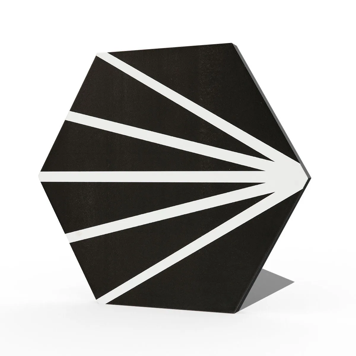 Deluxe Lilypad Negro Hex Porcelain Tile 23x20cm Matt