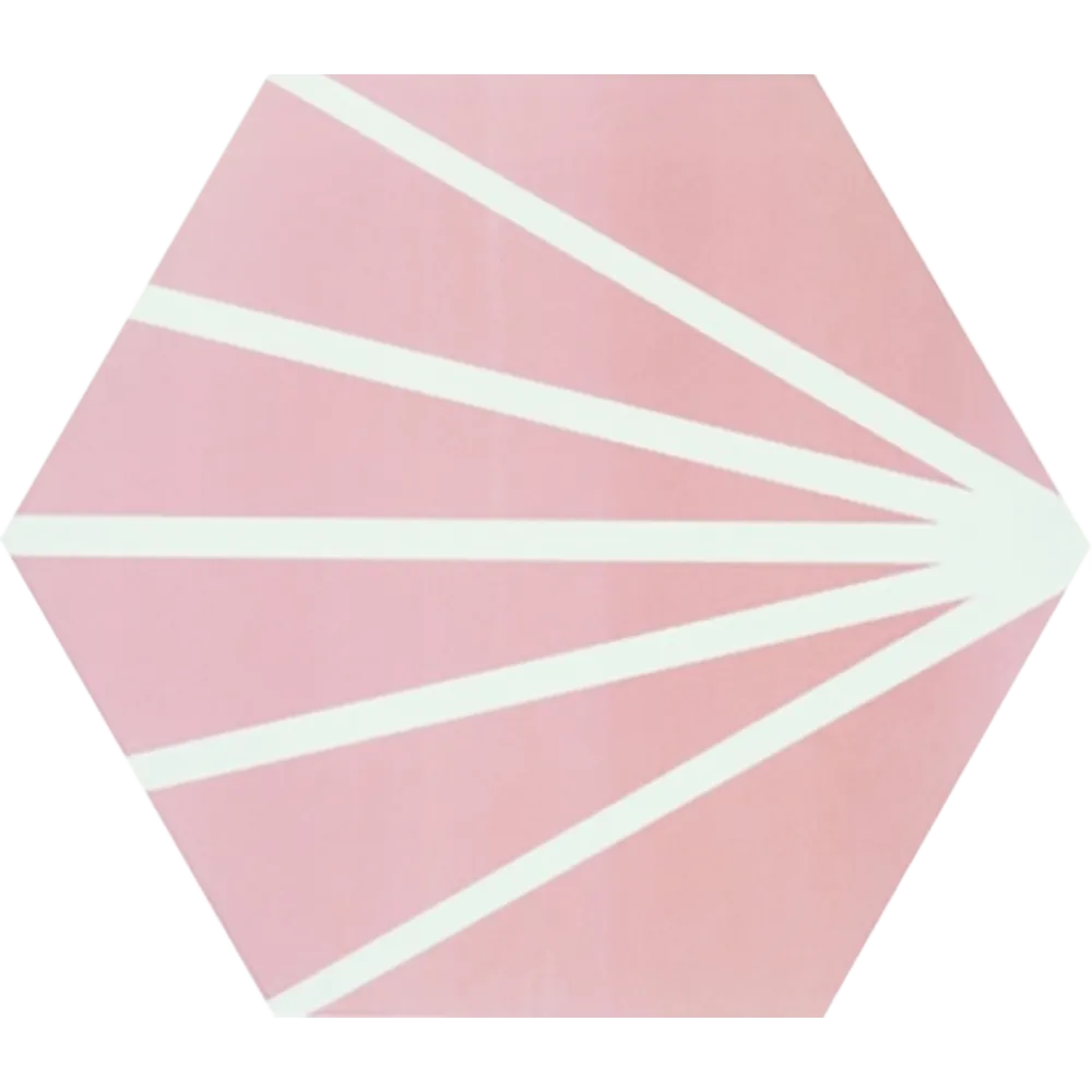 Deluxe Lilypad Rosa Hex Porcelain Tile 23x20cm Matt